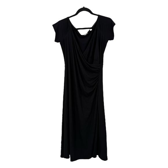Vince Dress short sleeve faux wrap black size Medium M - Picture 2 of 7